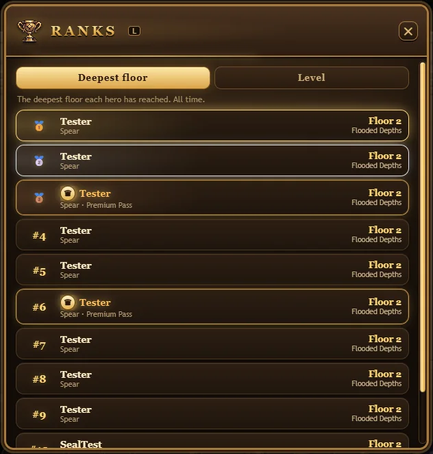 The Ranks window