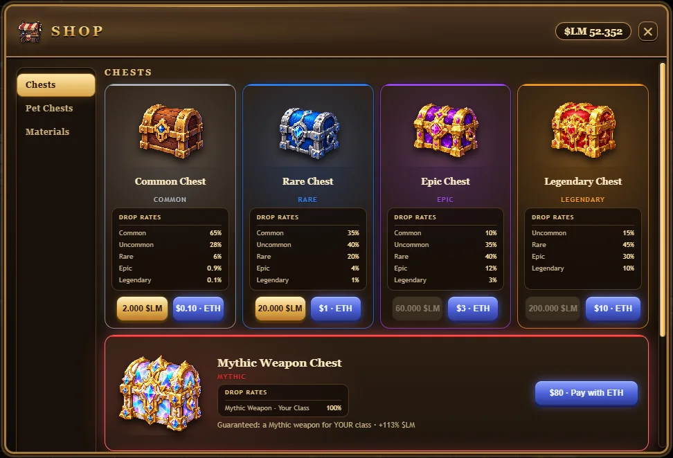 The Shop with chests